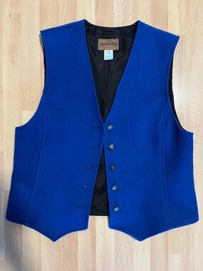 Pendleton Cobalt Blue Wool Button Vest